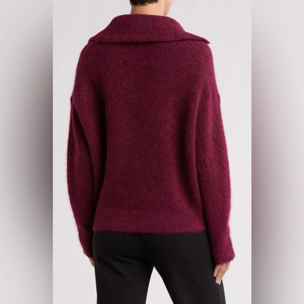 NWT $465 Vince Women's Alpaca Blend Quarter Zip Pullover